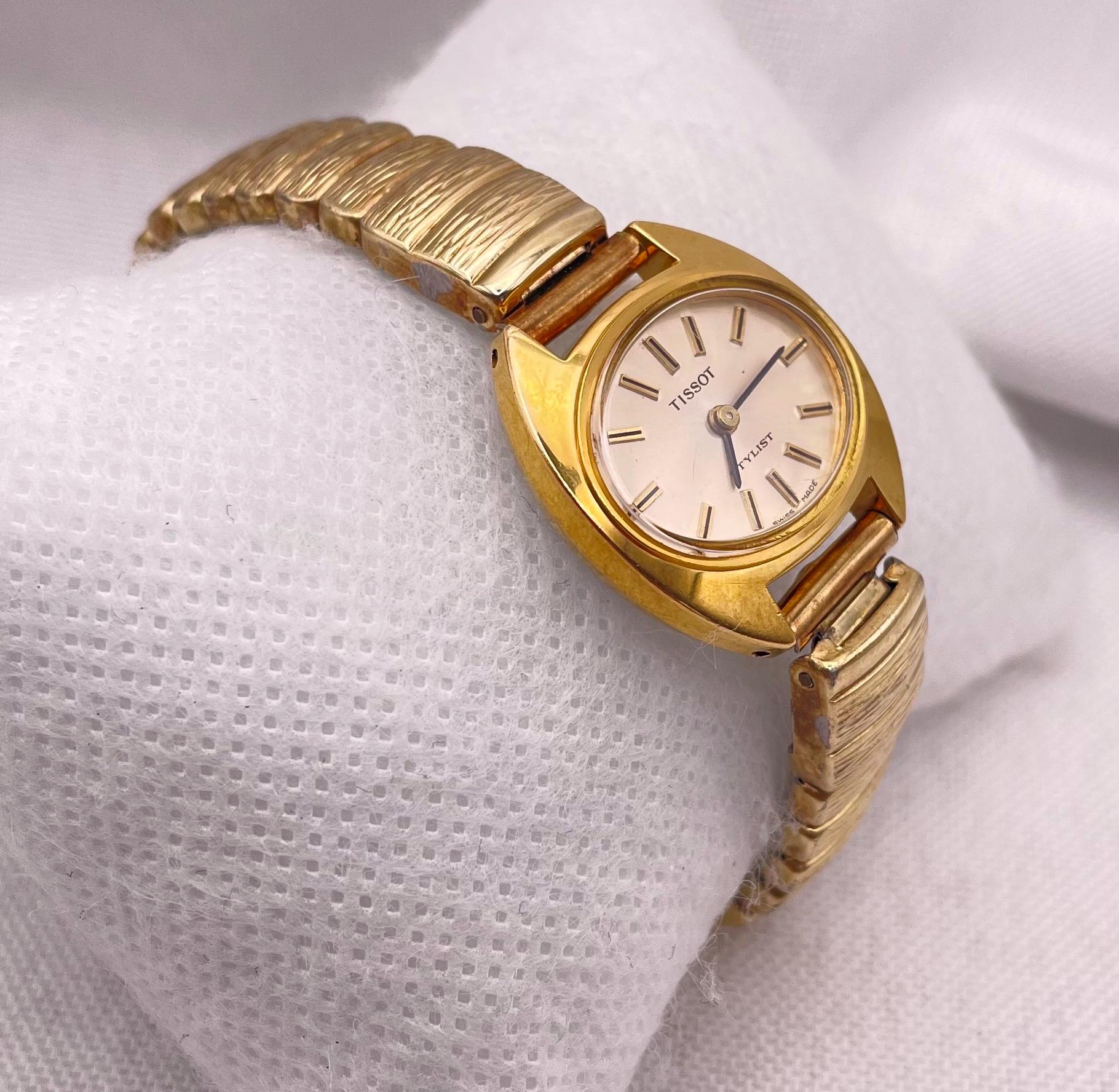 Vintage 60s Tissot Women\'s Gold Dainty Windup Mechanical Wristwactch Tissot Yellow Gold Womens Watch - Etsy main image 4