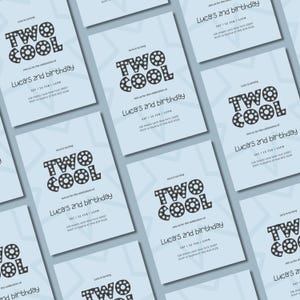 ZWEI COOL Geburtstagseinladung | Geburtstagsfeier | | Personalisierte Geburtstagskarte | Sofort Download