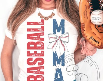 Baseball Mama Coquette PNG * Baseball Mama Digital Download Baseball Vibes PNG Cute Baseball PNG Ballpark Mom Game Day Retro Baseball(DF425)