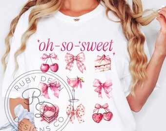 Descarga digital de lazos y golosinas de cerezas tan dulces * Archivo PNG de cerezas de primavera * Cerezas Coquette PNG * Archivo digital de cerezas (DF82)