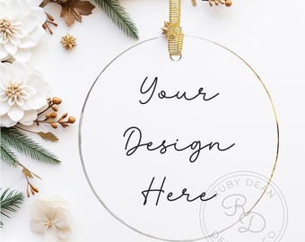 Acryl Ornament Mock-Up * Transparentes Ornament Mockup * Klares Ornament Mockup * Acryl Ornament Mockup (OMU14)