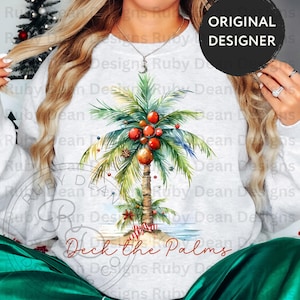 Deck the Palms Palm Tree Christmas PNG * Beach Christmas Tree PNG * Christmas Palm Tree * Tropical Christmas Tree Digital Download (DF157)