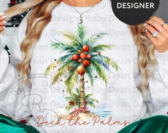 Deck the Palms Palme Weihnachten PNG * Strand Weihnachtsbaum PNG * Weihnachtspalme * Tropischer Weihnachtsbaum Digital Download (DF157)