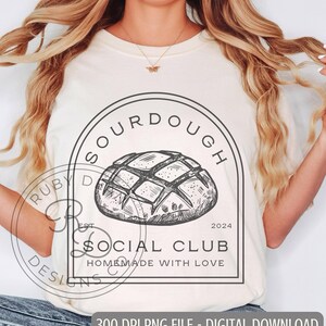 Club Social de Masa Madre Hecho en Casa con Amor Descarga Digital * Archivo PNG de Pan de Masa Madre * Masa Madre PNG (DF42)
