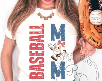 Retro Baseball Mom PNG * Baseball Mom Digital Download Baseball Vibes PNG Cute Baseball PNG Ballpark Mom Game Day Retro Baseball (DF427)