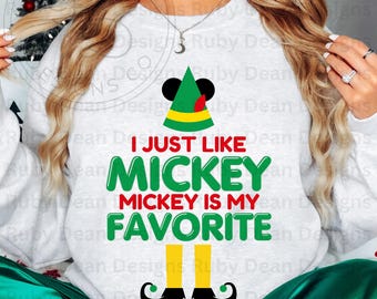 Ich mag Mickey, Mickey ist meine Lieblingselfe PNG Digitaler Download Kommerzielle Nutzung (DF166)