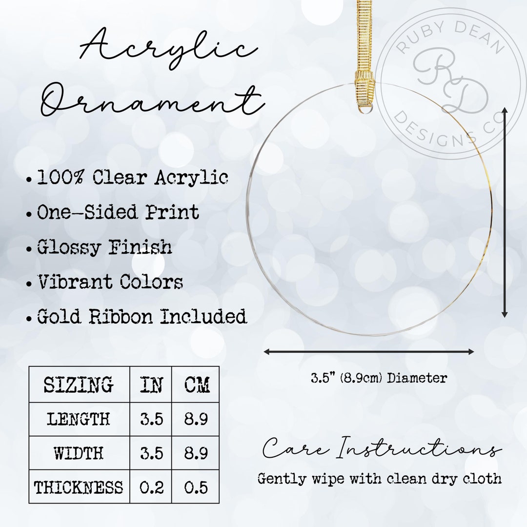 Acrylic Christmas Ornament Size Chart Clear Ornament Size Chart
