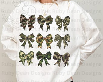 Camouflage Coquette Bows Woman's Hunting PNG Digital Download Commercial Use (DF88)