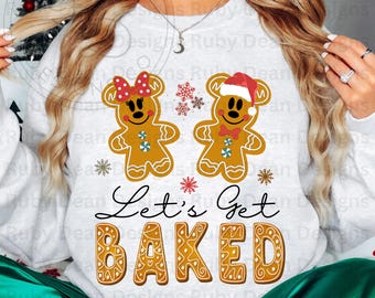 Gebackene Mickey Minnie Lebkuchen Zwei Design-Datei PNG Digitaler Download Kommerzielle Nutzung (DF175)