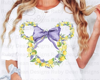 Violet Lemonade Coquette Mickey Wreath PNG Digital Download Commercial Use * Flower Garden Festival (DF81)