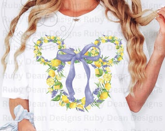 Violet Lemonade Coquette Mickey Wreath PNG Digital Download Commercial Use * Flower Garden Festival (DF80)