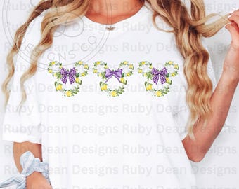 Violet Lemonade Coquette Mickey Wreath Trio PNG Digital Download Commercial Use * Flower Garden Festival (DF77)