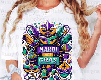 Mardi Gras 2026 PNG * Laissez Les Bon Temps Rouler PNG * Mardi Gras Digital Download * Mardi Gras Sublimation* New Orleans Carnival (DF148)
