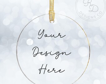 Acryl Ornament Mock-Up * Transparentes Ornament Mockup * Klares Ornament Mockup * Acryl Ornament Mockup (OMU10)