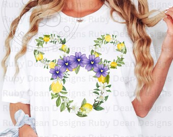 Violet Lemonade Floral Mickey Wreath PNG Digital Download Commercial Use * Flower Garden Festival (DF76)