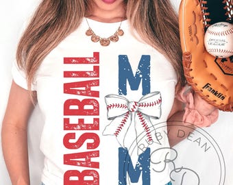 Baseball Mom Coquette PNG * Baseball Mom Digital Download Baseball Vibes PNG Cute Baseball PNG Ballpark Mom Game Day Retro Baseball(DF426)