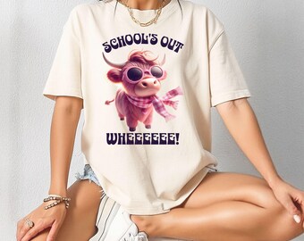School's Out Cow Graphic Tee, Teacher Gift