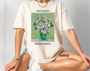 Van Gogh Roses Art Shirt, Post-Impressionist Tee, Art Lover Gift