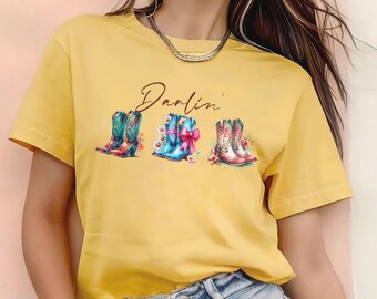 Darlin' Country Boots T-Shirt, Southern Music Tee