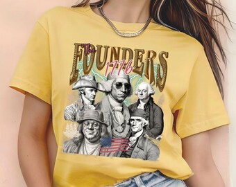 Founding Fathers 4th of July T-Shirt, Patriotic Bootleg Rap Tee