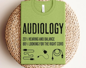 T-shirt audiologie, grafisch T-shirt hoorbalans, cadeau audioloog