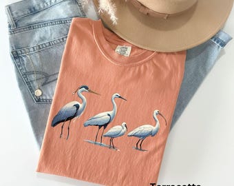 Heron Bird Graphic T-shirt, unisex naturtröja