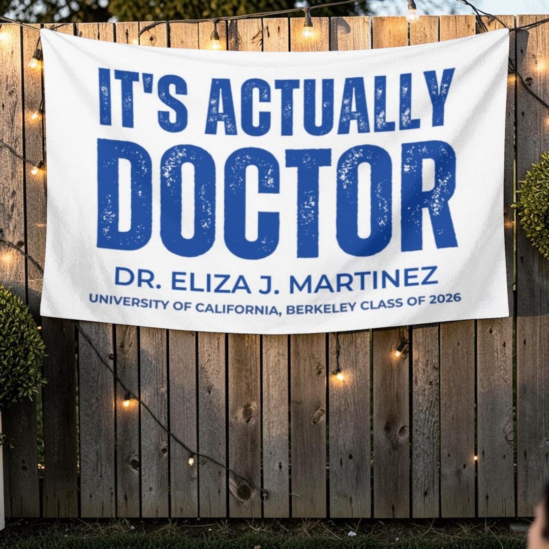 Doctor Prom Sign Personalized Doctor Graduation Banner, It’s Actually Doctor Backdrop ...