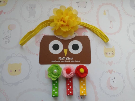 Spring Blossom Bundle Set Of 4 Head Band And Hair Clip For Etsy