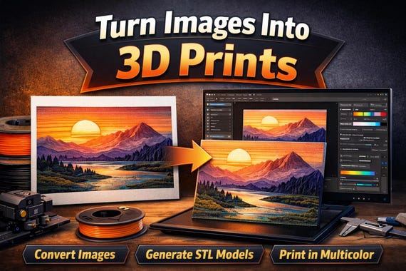 HueForge Creator Toolkit for Multicolor 3D Printing | Filament Painting Generator & Print Files