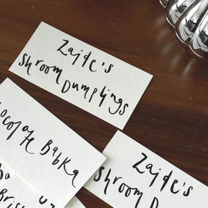 Handgemalte Lebensmitteletiketten für Buffets oder Partys / Lebensmittelkarten für Veranstaltungen, Hochzeiten, Caterer-Services