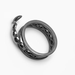 Oxidized Sterling Silver Ring with unique Detail – Unique Blackened Silver Band with unique infinity silver ring , bump ring , best gift