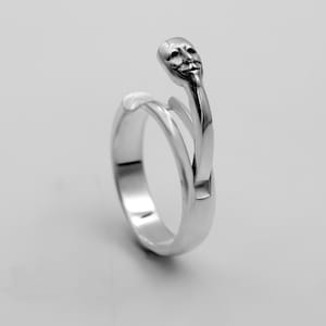 Bague visage en argent sterling faite main | Bijoux fantaisie uniques en 925