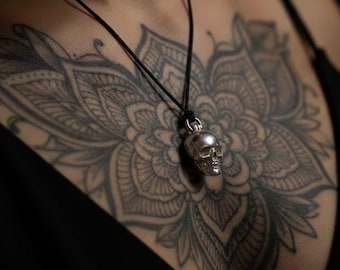 Handmade Sterling Silver Skull Pendant Necklace • Gothic Unisex Jewelry