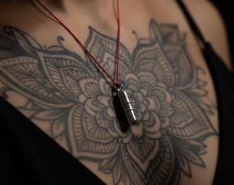 Sterling Silver Love Message Pendant • Secret Note Wish Holder on Red Cord