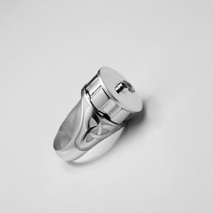 Sterling Silver Trinity Knot Ring with Hidden Compartment – Unique Secret Chamber Design , Bump ring, best gift