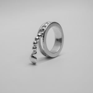 Sterling Silver Sphere Ring with Decorative Element – Unique Functional Design for Everyday Elegance, bump ring, best gift