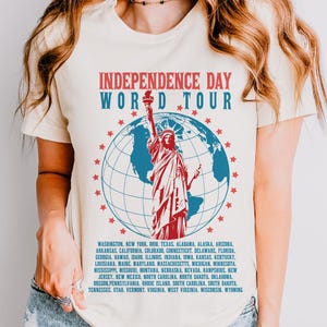 Retro 4th of July Shirt, Independence Day World Tour Shirt, Statue of Liberty Shirt, Independence Day Shirt, Patriotic Shirt