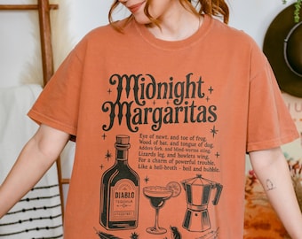 Retro Midnight Margaritas Comfort Colors Shirt, Practical Magic Shirt, Witchy Tee, Margarita Halloween Shirt, Tequila Halloween Tee