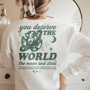 Trendy Y2K Positivity Sweatshirt, Motivational Mental Health Shirt with Inspirational Words, Ideal Gift for Women Anxiety and Self-Love