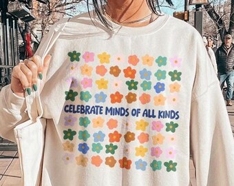 Autisme shirt, autisme shirts vrouwen, neurodivergent shirt, inclusie shirt, geestelijke gezondheid, leraar shirt, speciaal onderwijs, neurodiversiteit