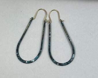 Brass Earrings with Soft Patina