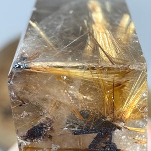 Rutilated Smoky Quartz Crystal | Golden Rutile “Venus Hair” Inclusions | High-Grade Display & Metaphysical Stone