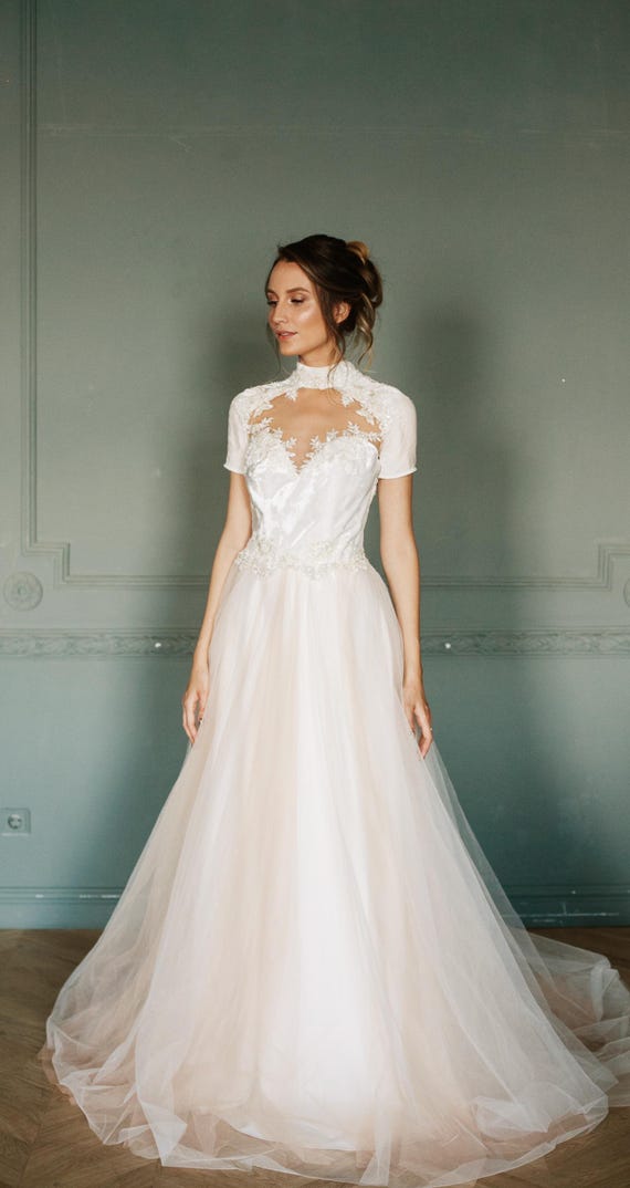 Fairytale Unusual Wedding Gowns Lace Wedding Dress, Gothic Wedding