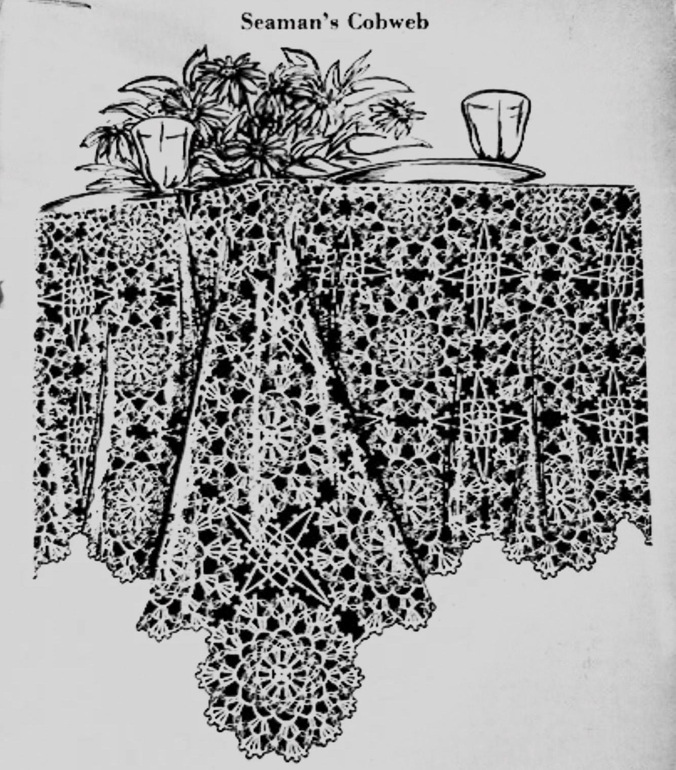 34 Goth Crochet Patterns for Dark, Witchy, and Alternative Makes 9 Seaman's Cobweb Vintage Crochet Tablecloth