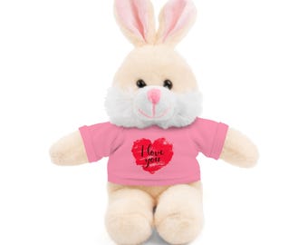 Stuffed Animal with Tee | Toy | Personalized Valentine Gift Customizable