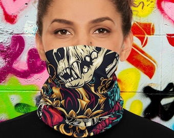 Lightweight Neck Gaiter  Customizable | Personalized |Custom Skull Arrow