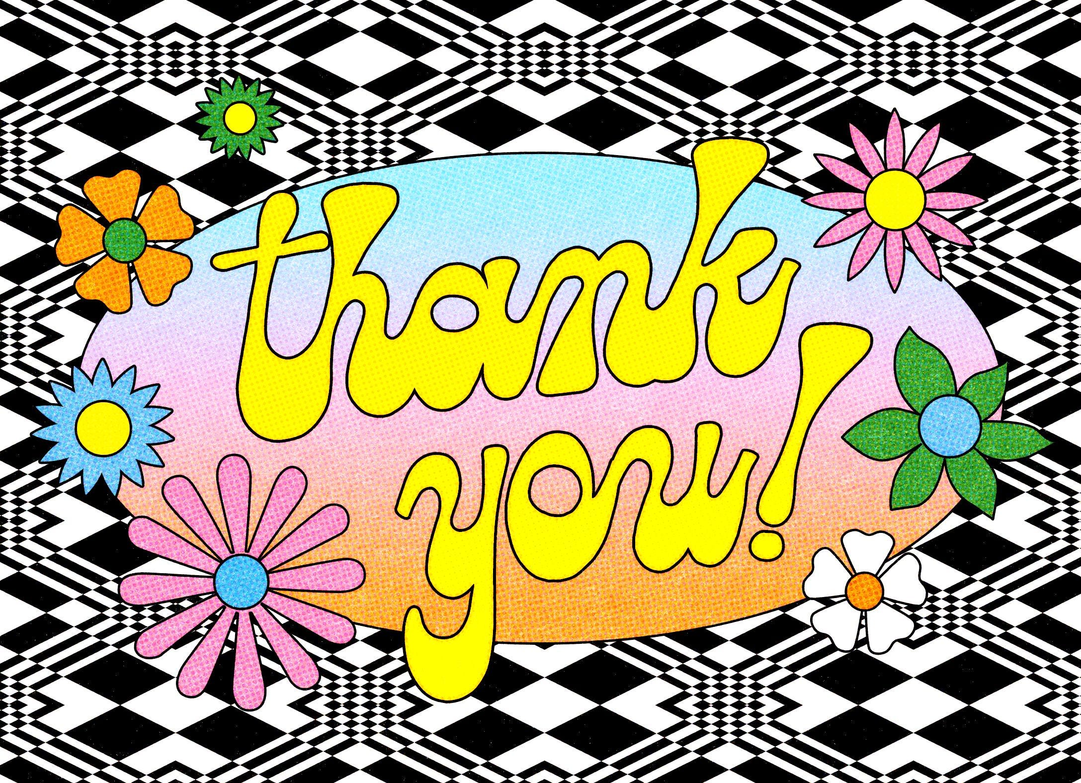 Trippy Hippie Thank You Card - Etsy