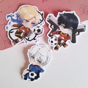Set of Blue Lock Waterproof Vinyl Stickers 10 CM