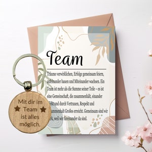 Team Karten A6 mit Schlüsselanhänger als Geschenk für Kollegen, Freunde, Büro und Mitarbeiter, Weihnachten, Kleines Dankeschön für das Jahr