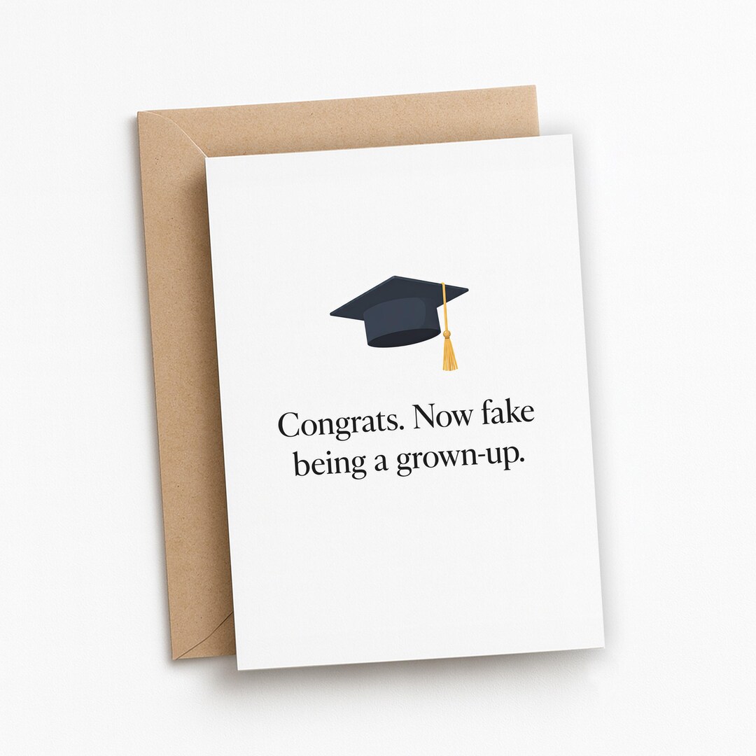 Funny Graduation Card | Sarcastic Adulting Gift | College Graduate Card ...